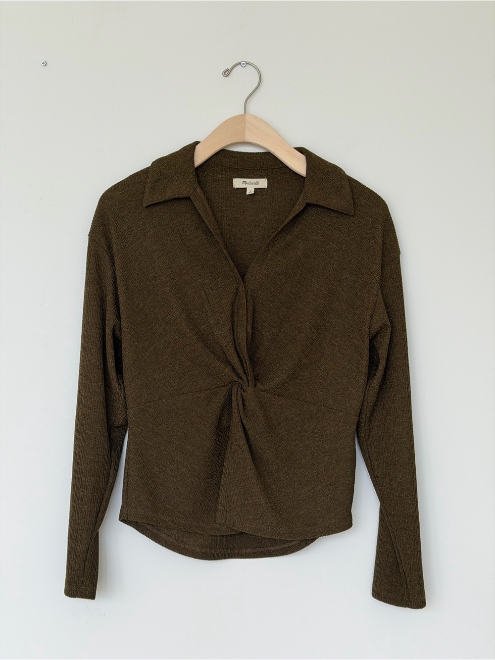 Madewell Olive Green Wrap Top - Size Small